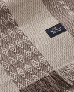 Jacquard Striped tafelloper 50x350 cm, Beige