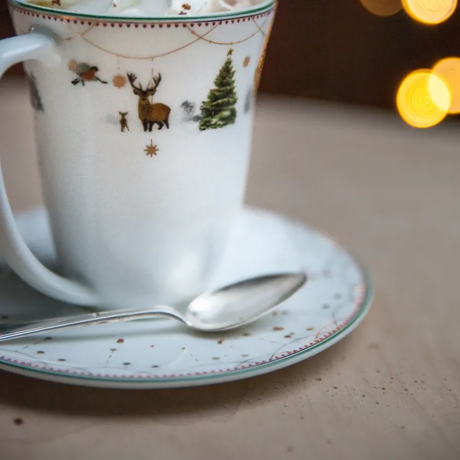 Julemorgen schotel voor 30 cl. kop, wit