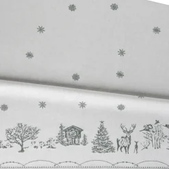 Julemorgen tafellaken, Wit-groen, 140x240 cm