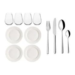 Kalk bord 28 cm 4-pak, wit