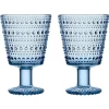 Kastehelmi glas op voet 26cl 2-pack, Aqua