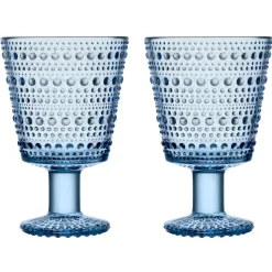Kastehelmi glas op voet 26cl 2-pack, Aqua