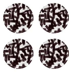 Kryss glasonderzetter Ø11 cm 4-pack, Black-white