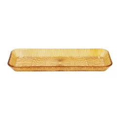 Kusintha serveerschotel rechthoekig 14x38 cm, Amber