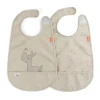 Lalee slabbetje met klittenband 2-pack, Sand