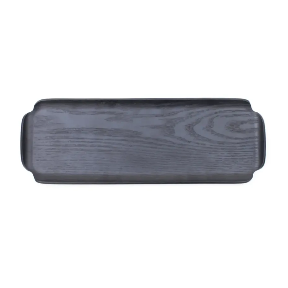 Leaf™ Houten dienblad water- en oliebestendig 33x11,5 cm, Zwart wilgenhout