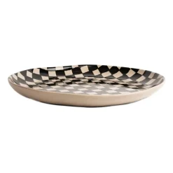 Lexi serveerschotel Ø37 cm, Zwart-beige