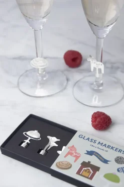 Like a Swede glasmarker 6 delen, Zilver-metaal