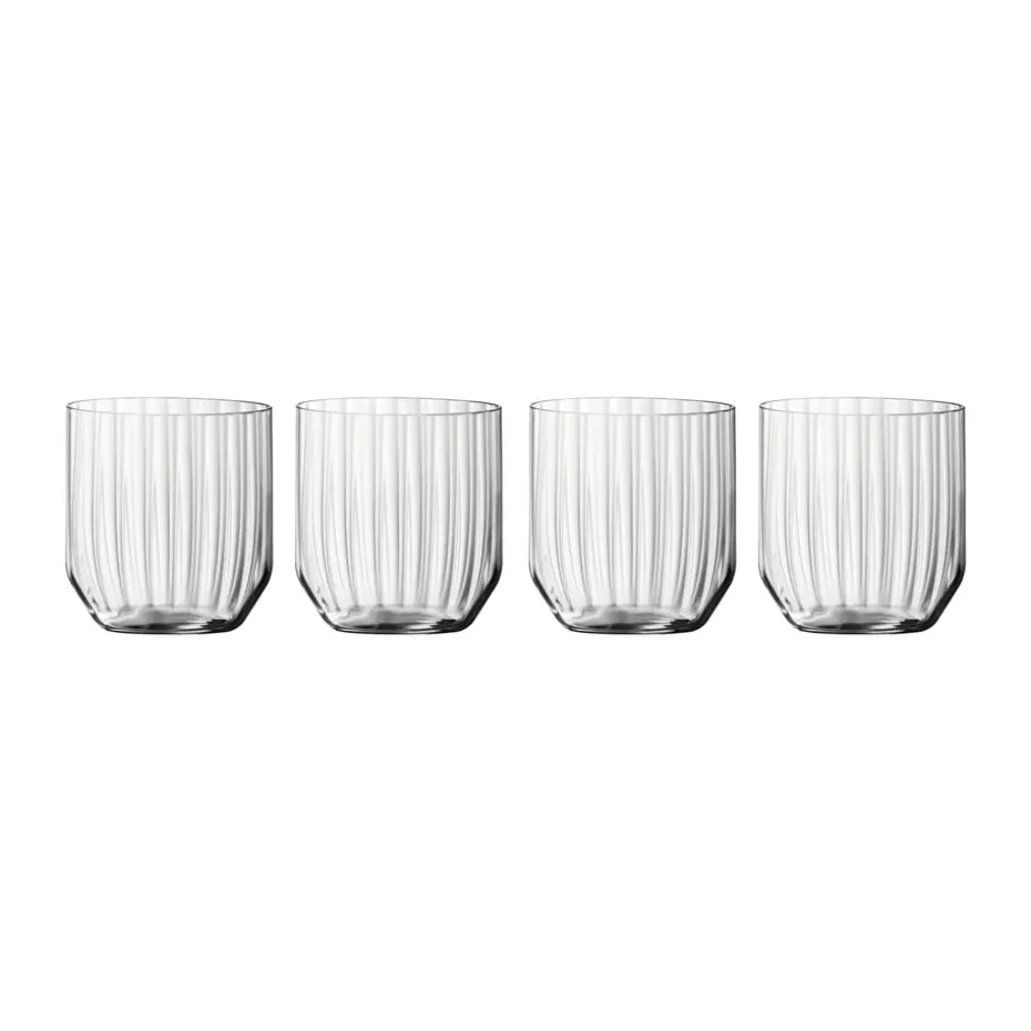 Linear whiskeytumbler 34,5 cl glas 4-pack, Helder