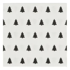 Linen trees servet 33x33 cm 20-pack, black-white