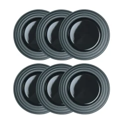 Lines klein bord Ø 21 cm 6-pack, donkergrijs