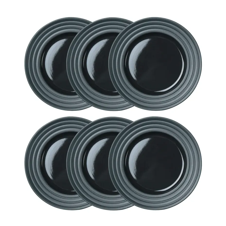 Lines klein bord Ø 21 cm 6-pack, donkergrijs