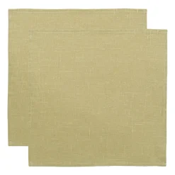 Linnen servet 45x45 cm 2-pack, Licht Olijf