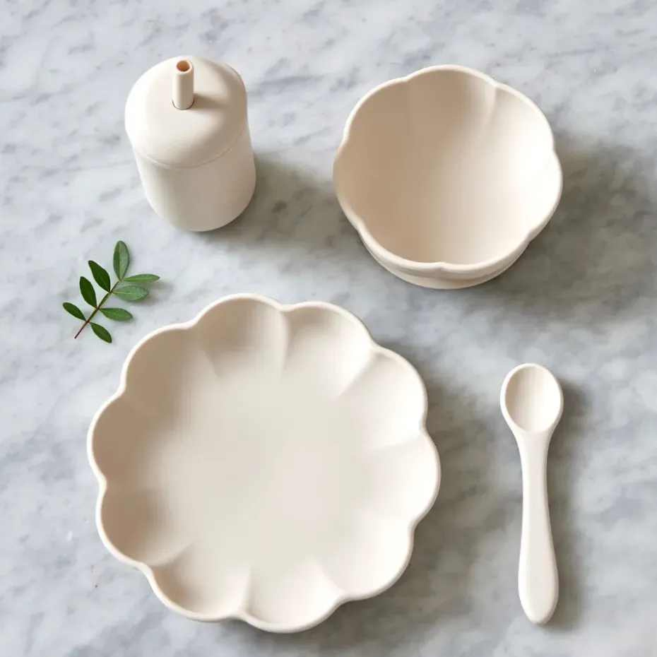 Little Poppy kinderservies 4-delig, Cream