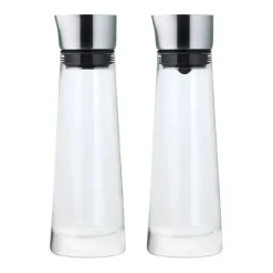 Macchiato set suikerpot en melkkan, Glas-roestvrij staal