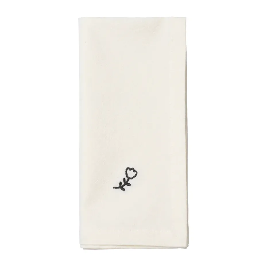 Mai stoffen servet 45x45 cm, Black-off white