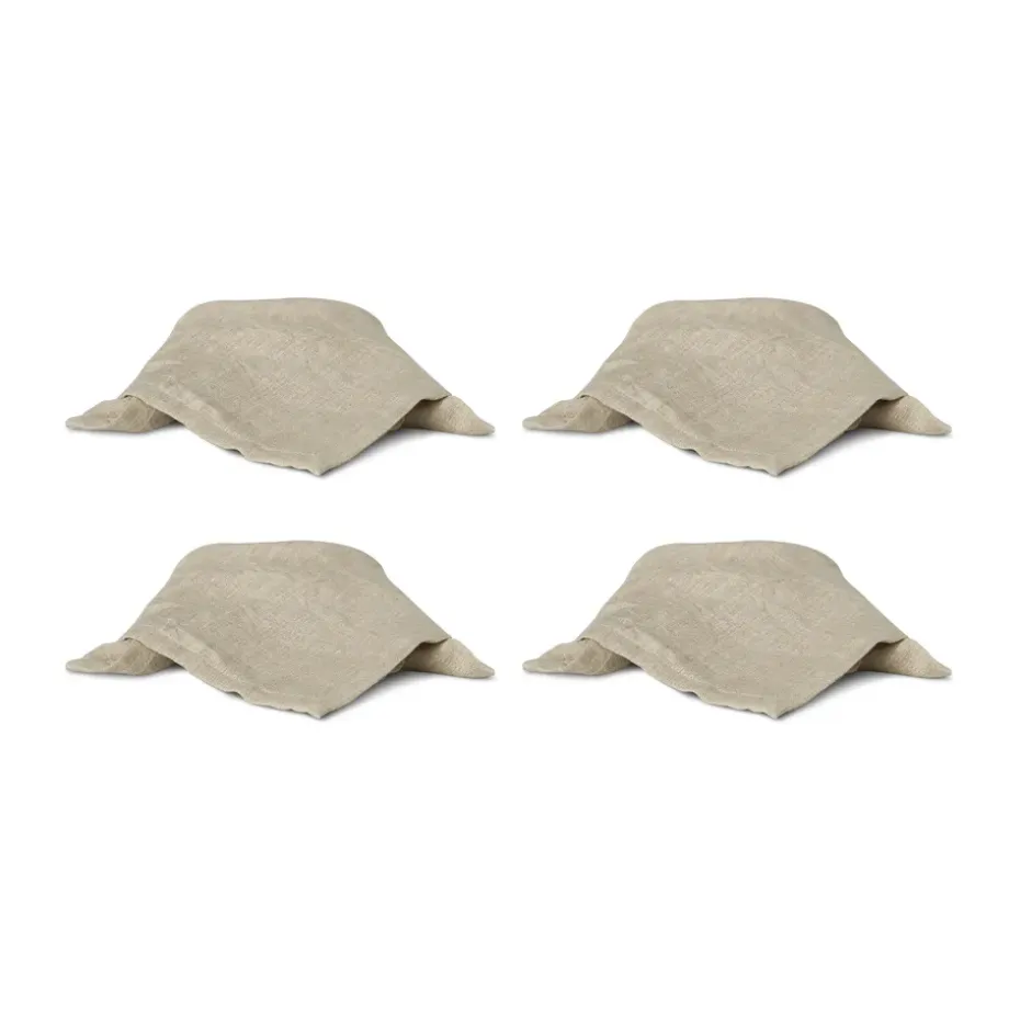 Mandela linnen servet 40x40 cm, Beige