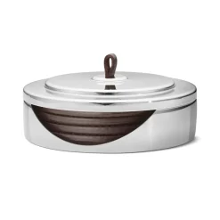 Manhattan glasonderzetters 4-pack, Bruin leer