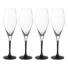 Manufacture Rock champagneglas 26 cl 4-pack, Transparant-zwart