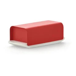 Mattina botervloot 9,5x21 cm, Rood-roestvrij staal