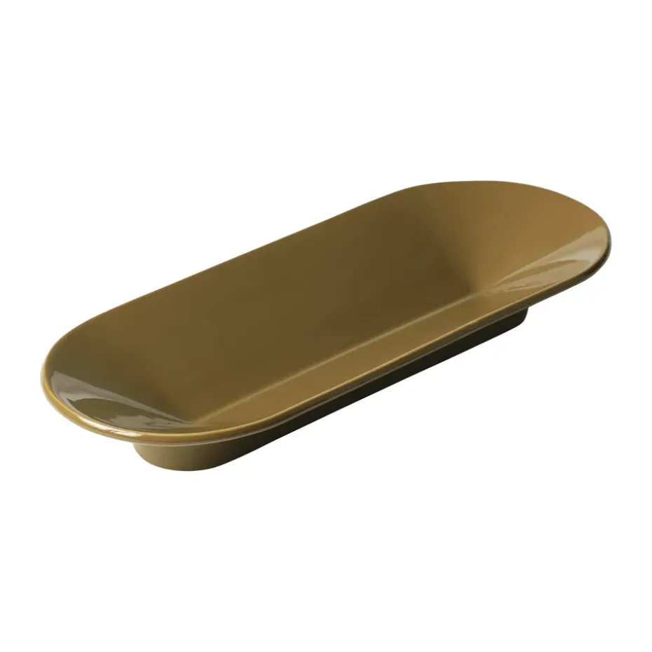 Mere schaal 51,5x21,5 cm, Brown Green