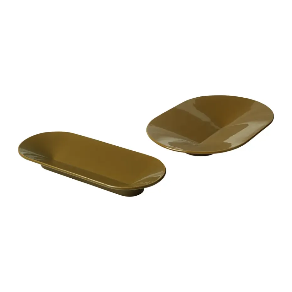 Mere schaal 51,5x21,5 cm, Brown Green
