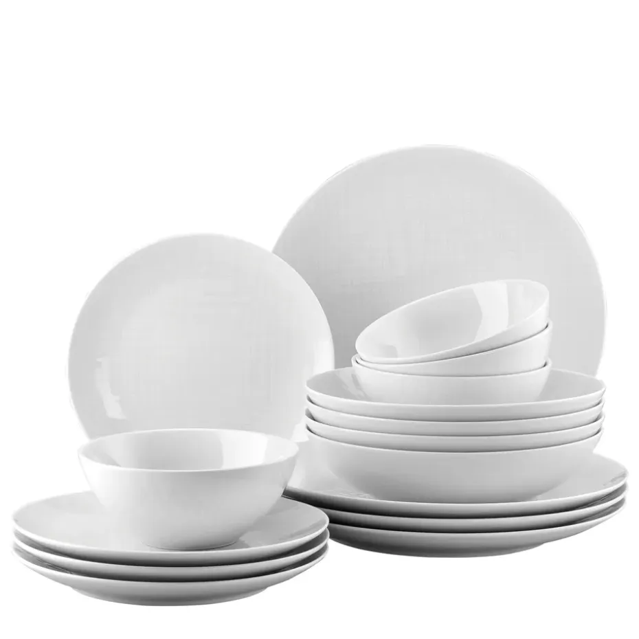 Mesh servies 16-delig, wit