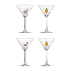 Misa cocktailglas 17 cl 4-delig, Clear-flamingo, clear-pineapple