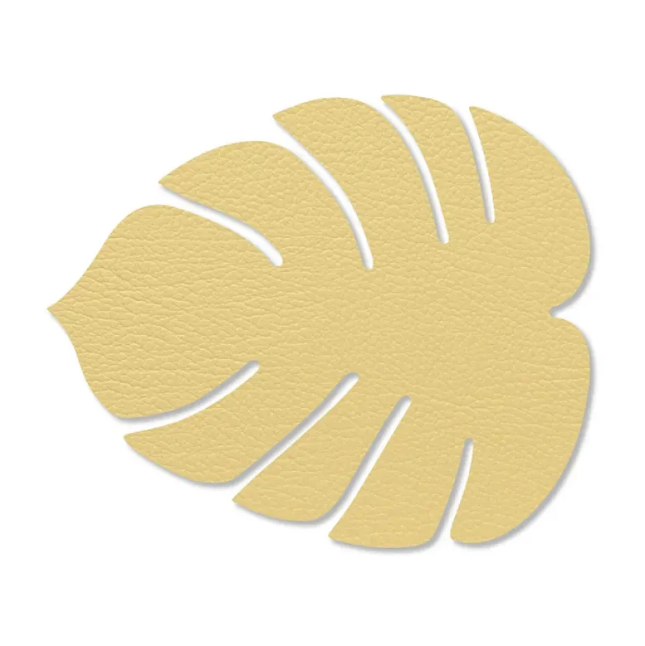 Monstera Leaf Hippo onderzetter, Goud