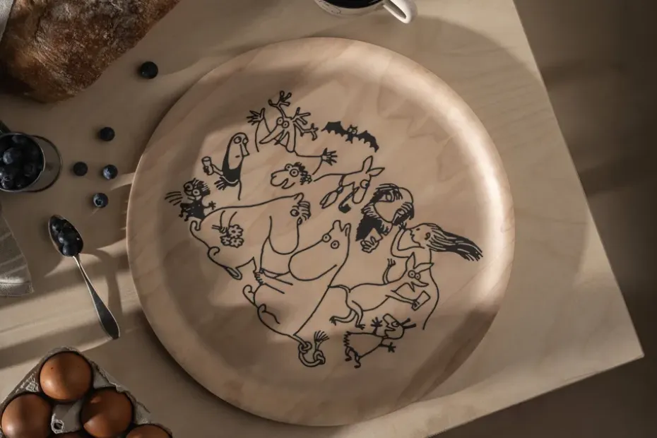 Moomin 80 dienblad Ø35 cm, Berkenhout