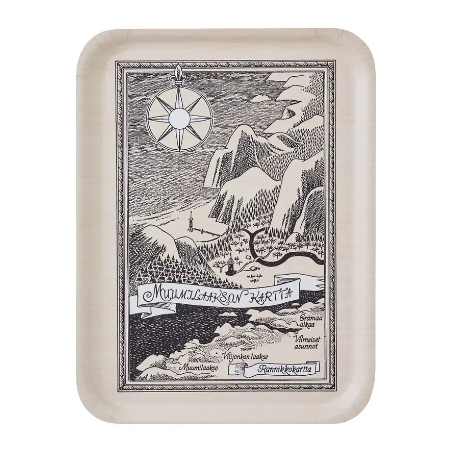 Moomin dienblad 32x42 cm, Finnish Moominvalley map