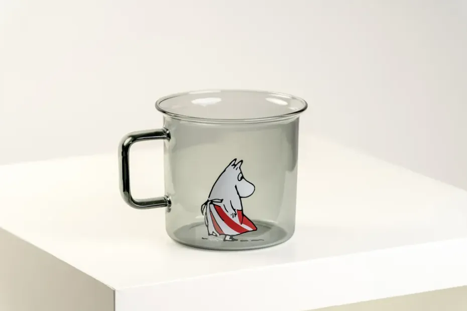 Moominmamma glazen mok 35 cl, Grijs