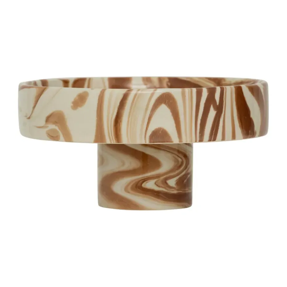 Moon decoratieschaal Ø26 cm, Bruin-wit