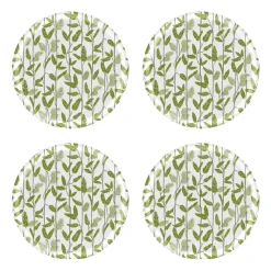 Mougli Green glasonderzetter Ø11 cm 4-pack, Green-white