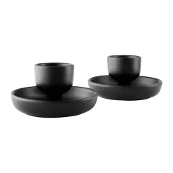 Nordic kitchen eierdop 2-pack, Zwart