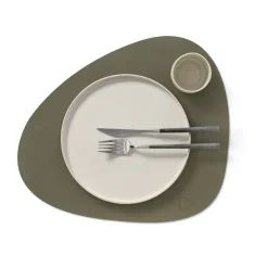 Nupo placemat keerbaar curve L 1 St., Army green-nature