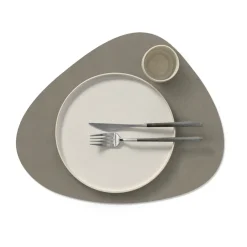 Nupo placemat keerbaar curve L 1 St., Linen-Flint grey