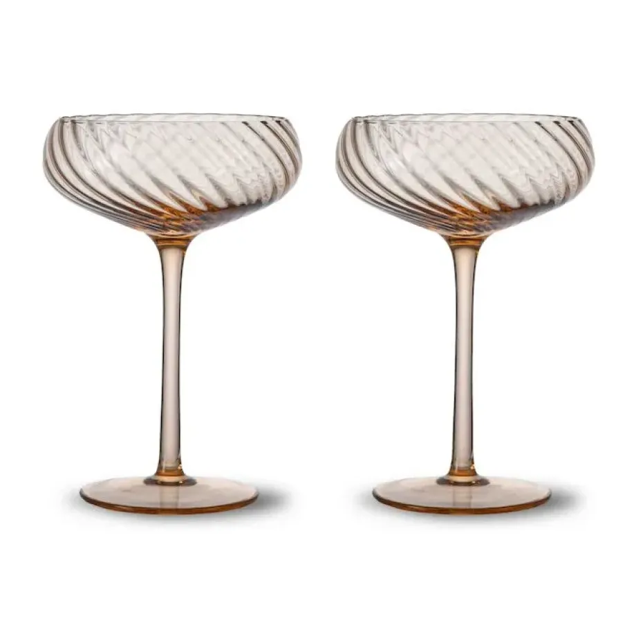 Opacity champagnecoupe 30 cl 2-pack, Perzik