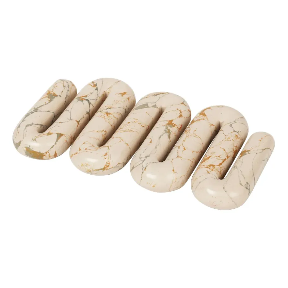 Orla pannenonderzetter 14x25 cm, White-tawny yellow