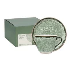 Ostindia Floris beker 40 cl en bord Ø20 cm, Groen