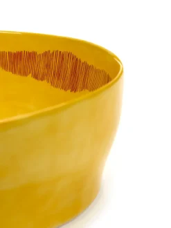 Ottolenghi Feast saladeschaal Ø27,5 cm, Yellow stripes-red