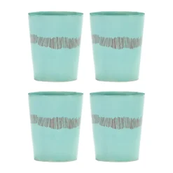 Ottolenghi Feast theekop 33 cl 4-pack, Azure stripes-red