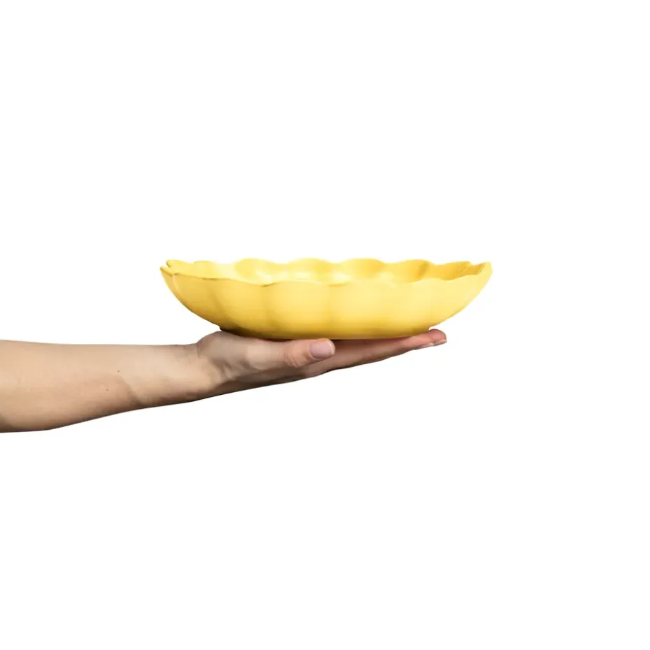 Oyster schaal Ø24 cm, Geel