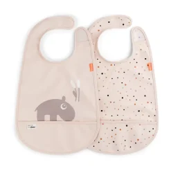 Ozzo slabbetje met klittenband 2-pack, Powder