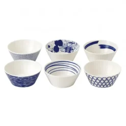 Pacific schaal blauw 6-delig, 16 cm