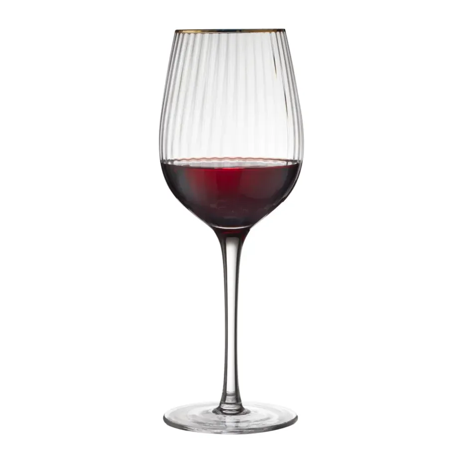 Palermo Gold rodewijnglas 40 cl 4-pack, Transparant-goud