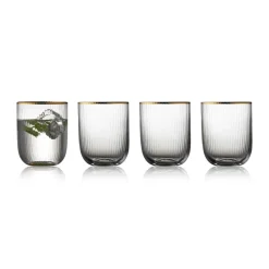 Palermo Gold tumblerglas 35 cl 4-pack, Transparant-goud