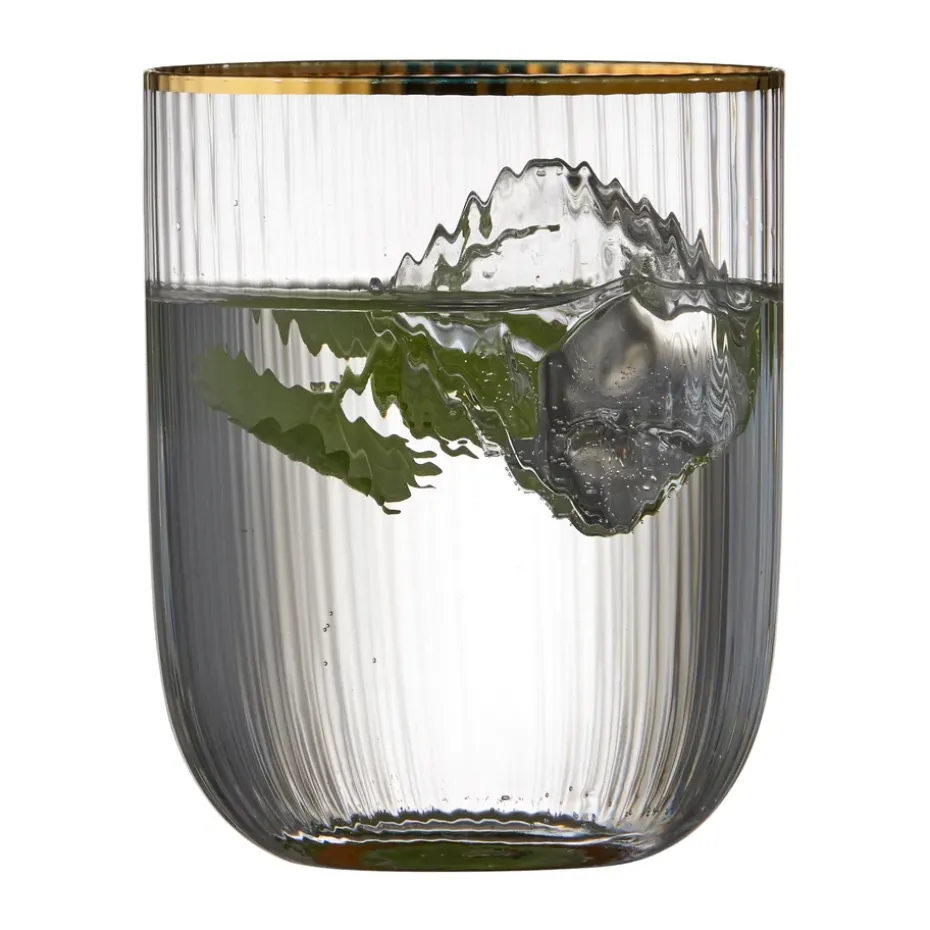 Palermo Gold tumblerglas 35 cl 4-pack, Transparant-goud