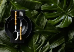 Panda dinerlepel, Roestvrij staal-bamboe