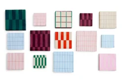 Pattern Lunch servet 33x33 cm 20-pack, Off white-silver-green braid check